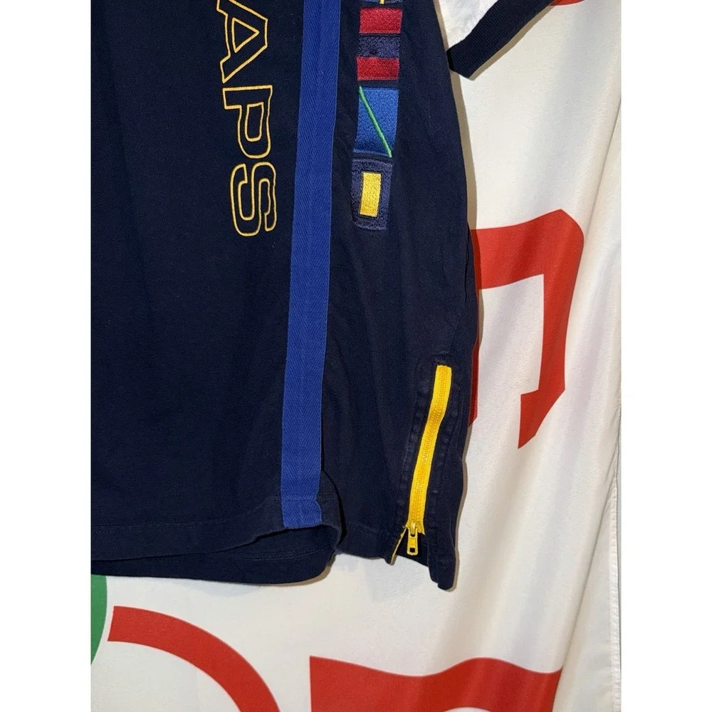 Vintage Chaps Ralph Lauren Polo Shirt Large Nautical Multicolor Striped Y2K